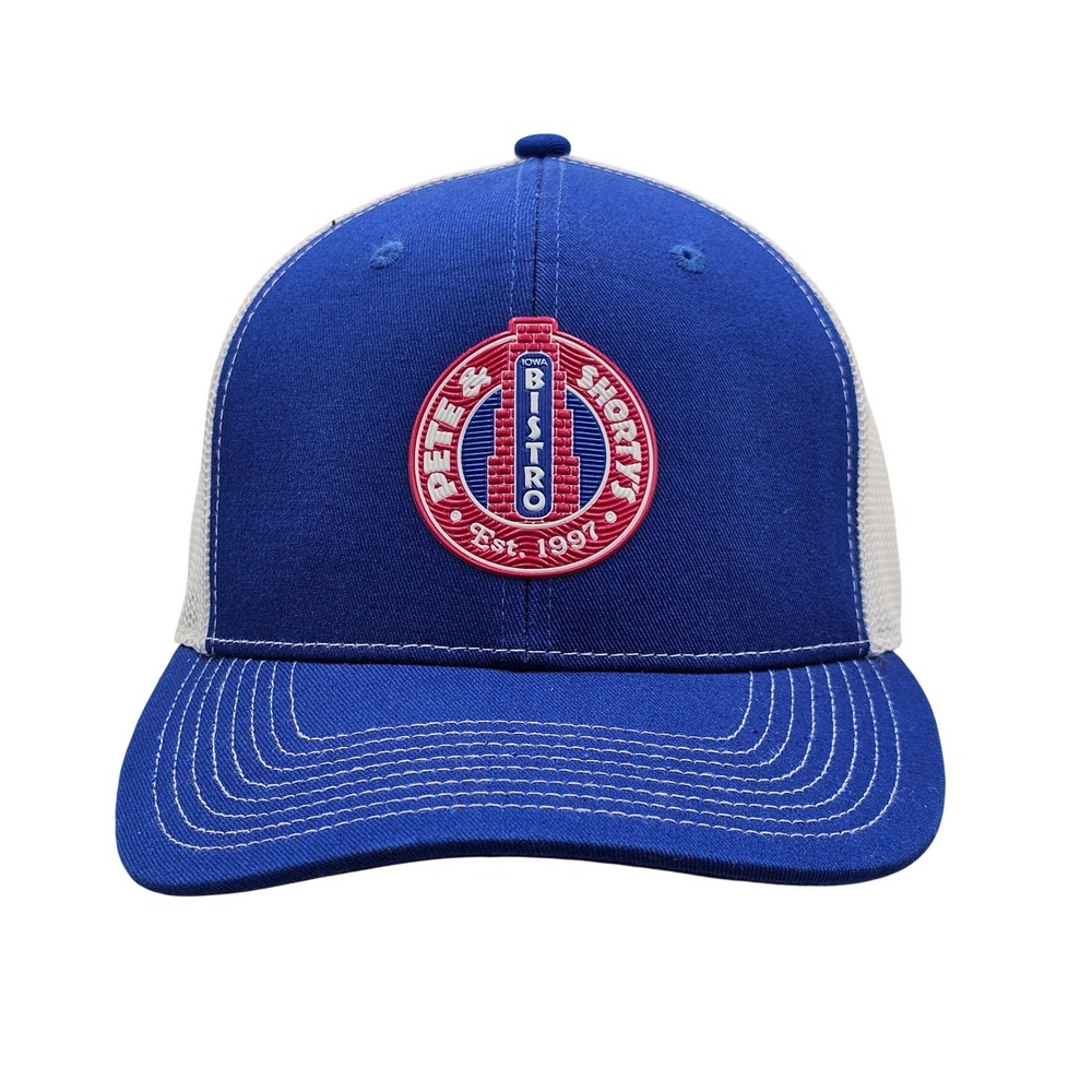 Pete & Shortys Bistro Clearwater FL Fahrenheit Snapback Trucker Hat Blue Cap